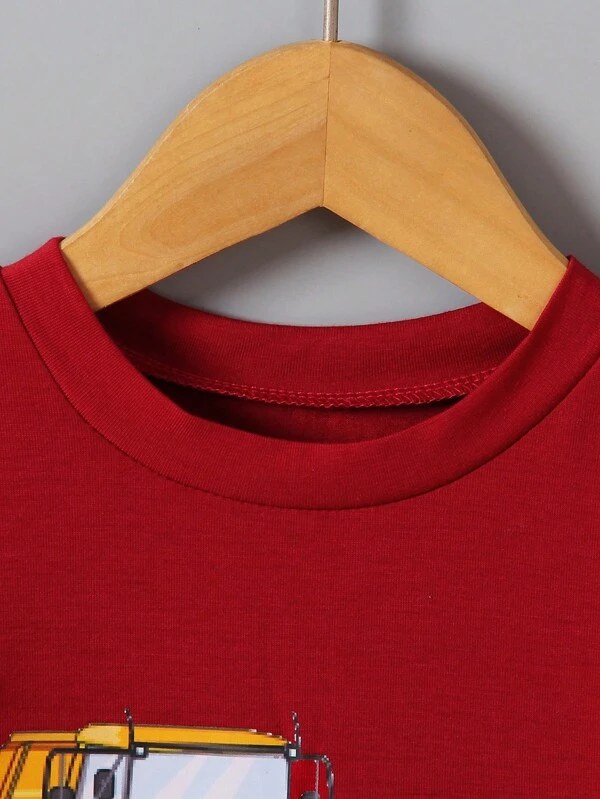 Ni?ito Camiseta con estampado de excavador - Imagen 2