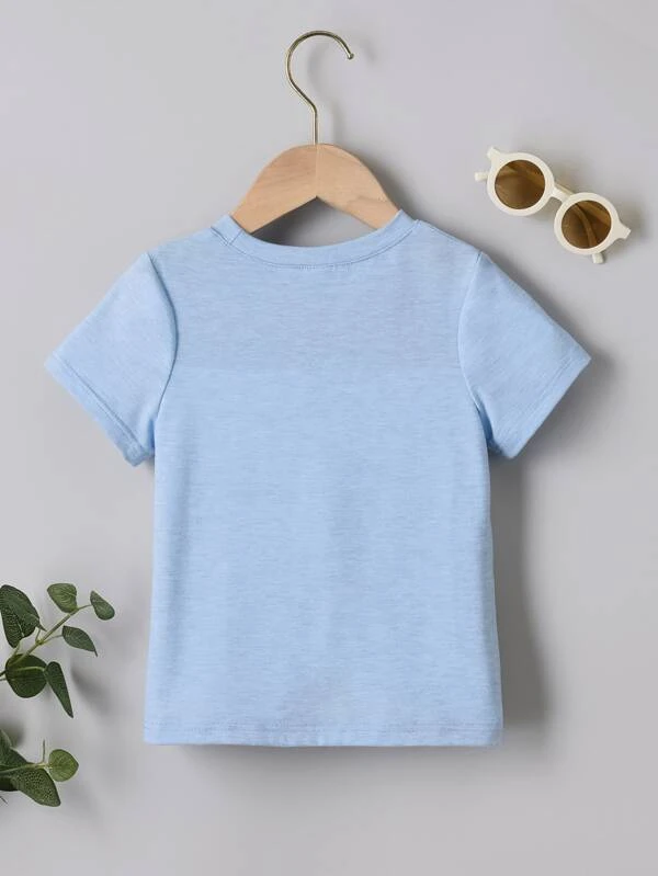 Ni?ito Camiseta con estampado de dinosaurio de color combinado - Imagen 2