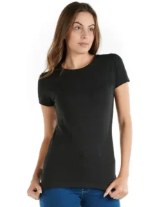 Playera Negra Cuello redondo mujer Manga Corta
