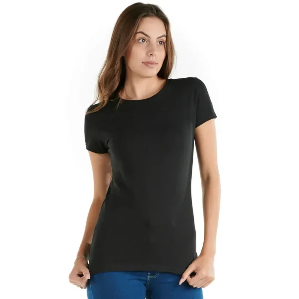 Playera Negra Cuello redondo mujer Manga Corta