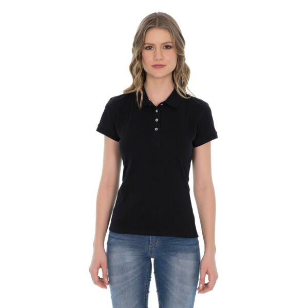 Playera Polo Manga Corta mujer negro
