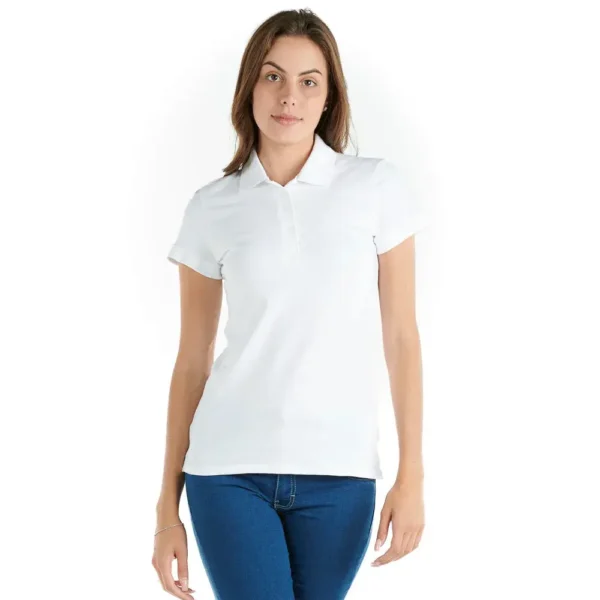 Playera Polo Manga Corta mujer blanco