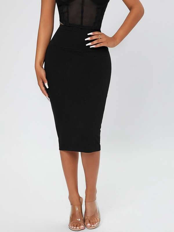 Falda de l?piz de talle alto - Imagen 4