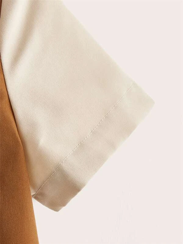 Ni?os Camisa con bot?n delantero de color combinado panel - Imagen 3