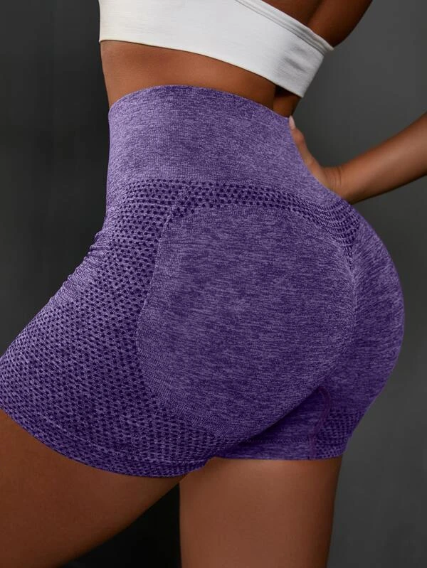 Shorts deportivos de space dye de cintura ancha - Imagen 2