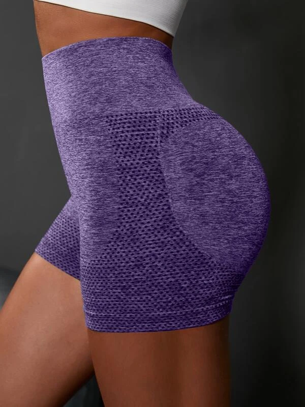 Shorts deportivos de space dye de cintura ancha - Imagen 3