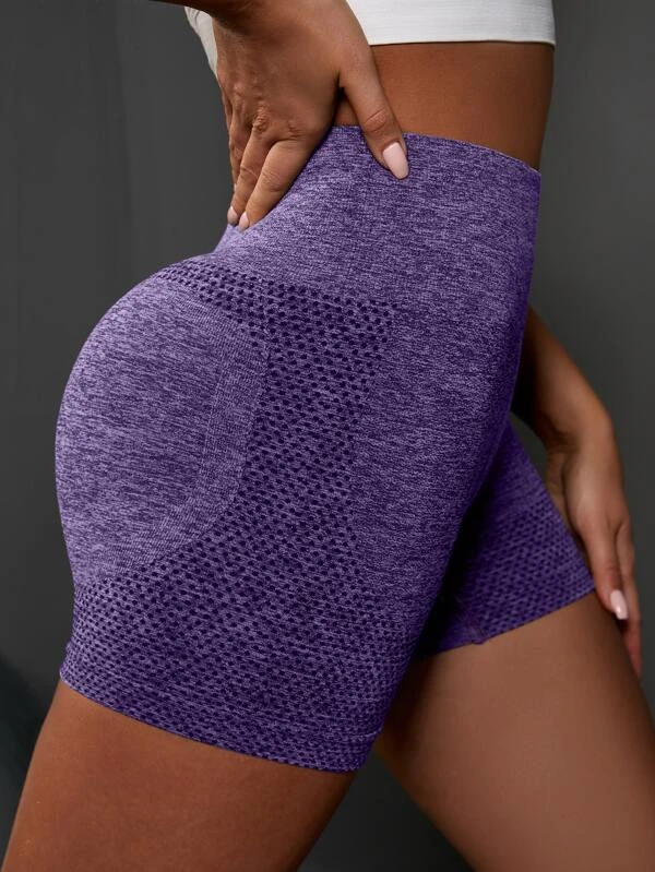 Shorts deportivos de space dye de cintura ancha - Imagen 5