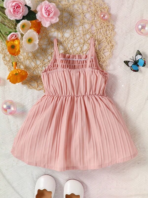 Bebé Vestido de tirantes con fruncido ribete - Imagen 2