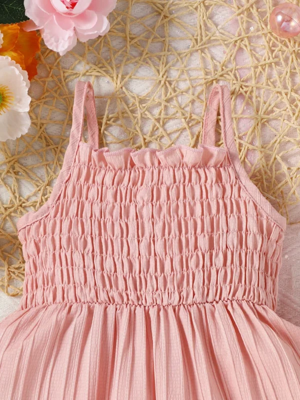 Bebé Vestido de tirantes con fruncido ribete - Imagen 4