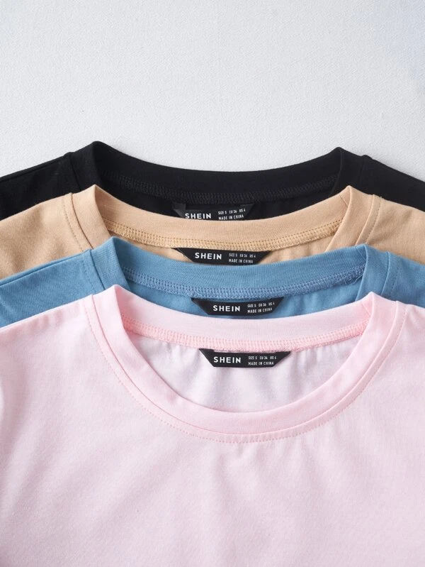 Camiseta corta unicolor - Imagen 4