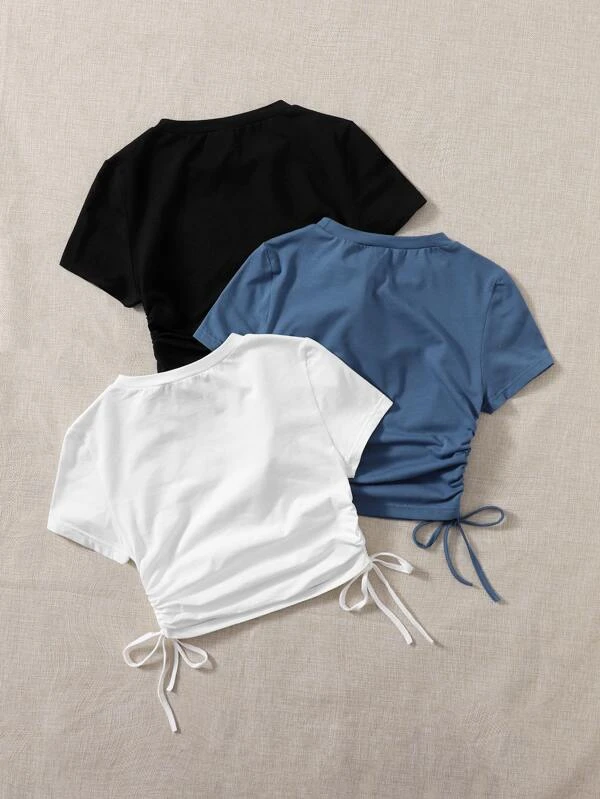 Camiseta con cord?n fruncido lateral - Imagen 2
