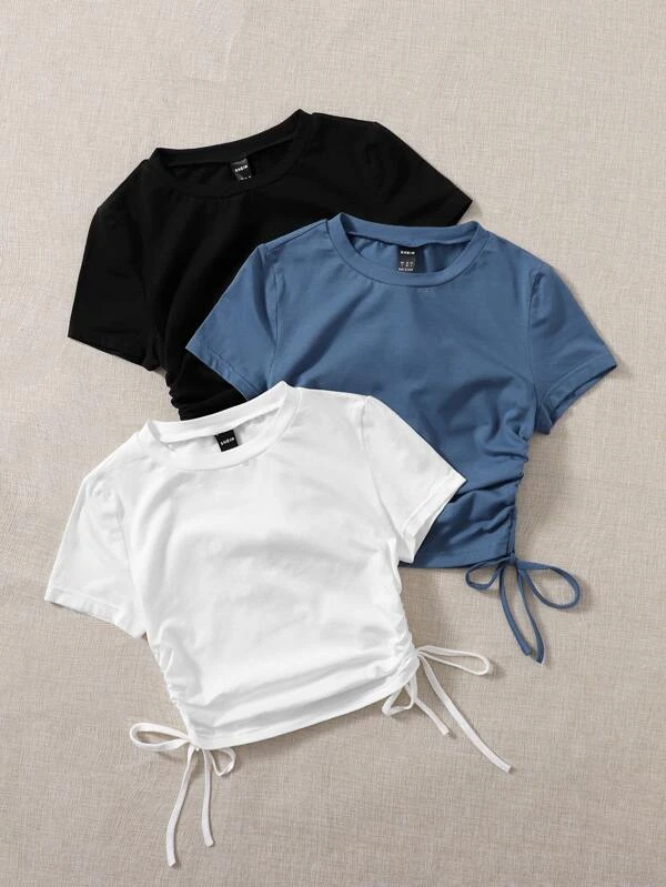 Camiseta con cord?n fruncido lateral - Imagen 4