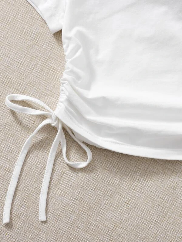 Camiseta con cord?n fruncido lateral - Imagen 3