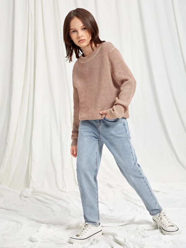Ni?os Jeans con lavado de piedra con bolsillo oblicuo - Imagen 5