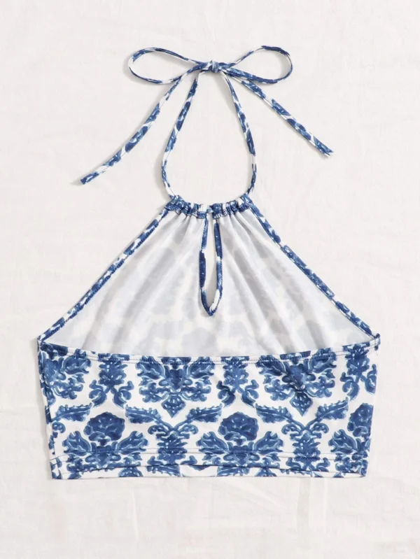 Top halter con cintur?n con estampado floral - Imagen 2