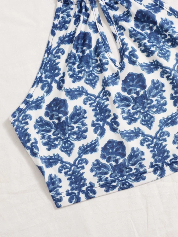 Top halter con cintur?n con estampado floral - Imagen 3