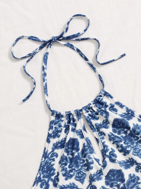 Top halter con cintur?n con estampado floral - Imagen 4