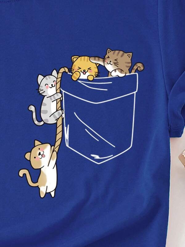 Camiseta con estampado de dibujos animados - Imagen 4