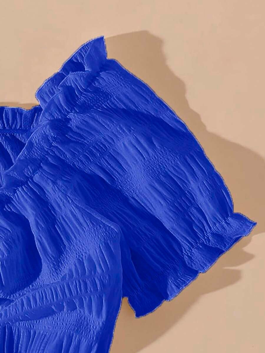 Camisa crop ribete fruncido con cord?n delantero - Imagen 5