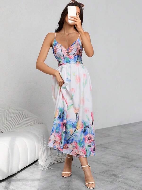Vestido de tirantes con estampado floral - Imagen 3