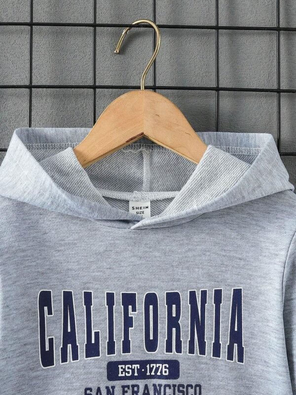 Sudadera deportiva con mangas largas, casual suelto adecuado, gris, oto?o. - Imagen 3