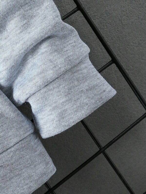 Sudadera deportiva con mangas largas, casual suelto adecuado, gris, oto?o. - Imagen 5