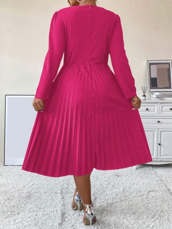 Vestido unicolor bajo fruncido - Imagen 2