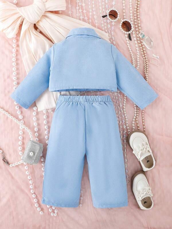 Beb? ni?a Pantalones con blazer de doble botonadura - Imagen 2