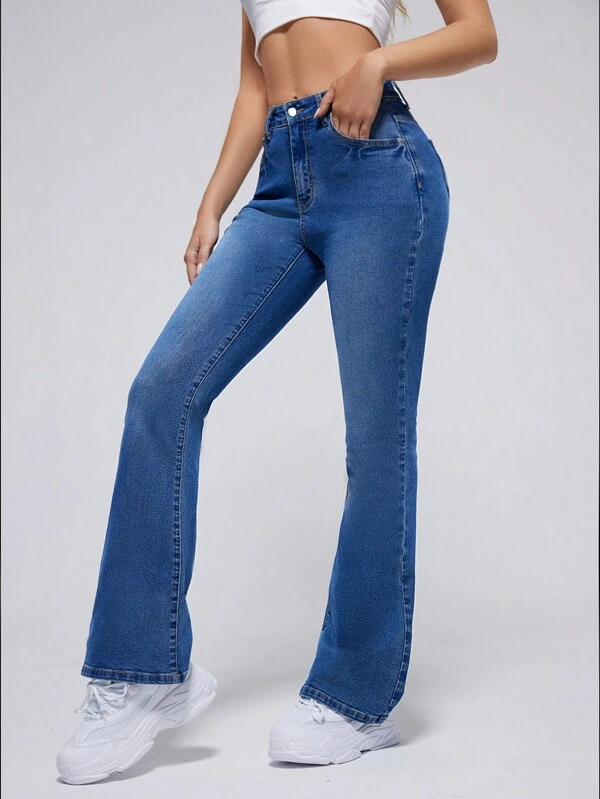 Jeans de pierna amplia con bolsillo oblicuo - Imagen 3