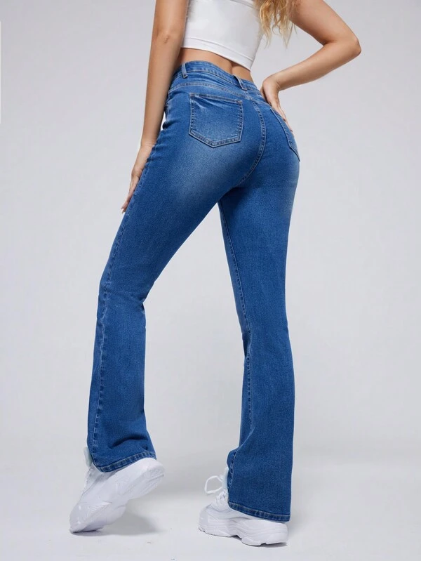 Jeans de pierna amplia con bolsillo oblicuo - Imagen 2