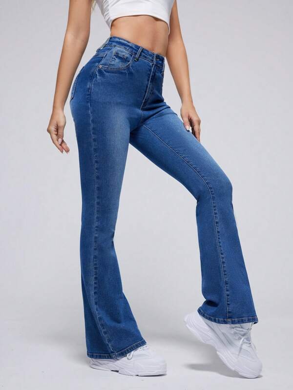 Jeans de pierna amplia con bolsillo oblicuo - Imagen 4