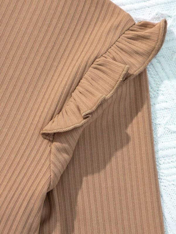 Camiseta ribete con fruncido de cuello alto - Imagen 4