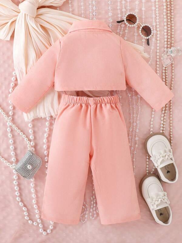 Beb? ni?a Pantalones con blazer de doble botonadura - Imagen 2