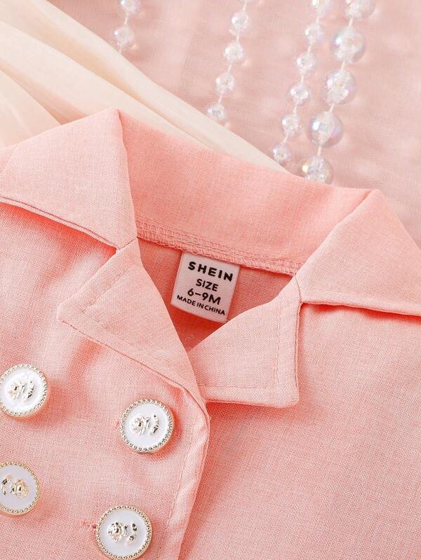 Beb? ni?a Pantalones con blazer de doble botonadura - Imagen 4