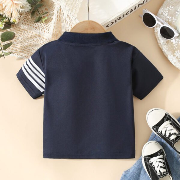 Polo de manga corta con estampado de rayas para ni?o peque?o - Imagen 2