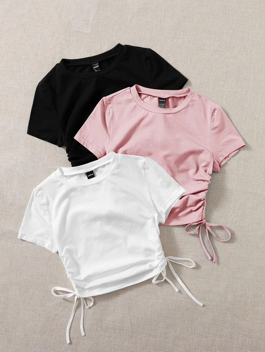 Camiseta con cord?n fruncido lateral - Imagen 5