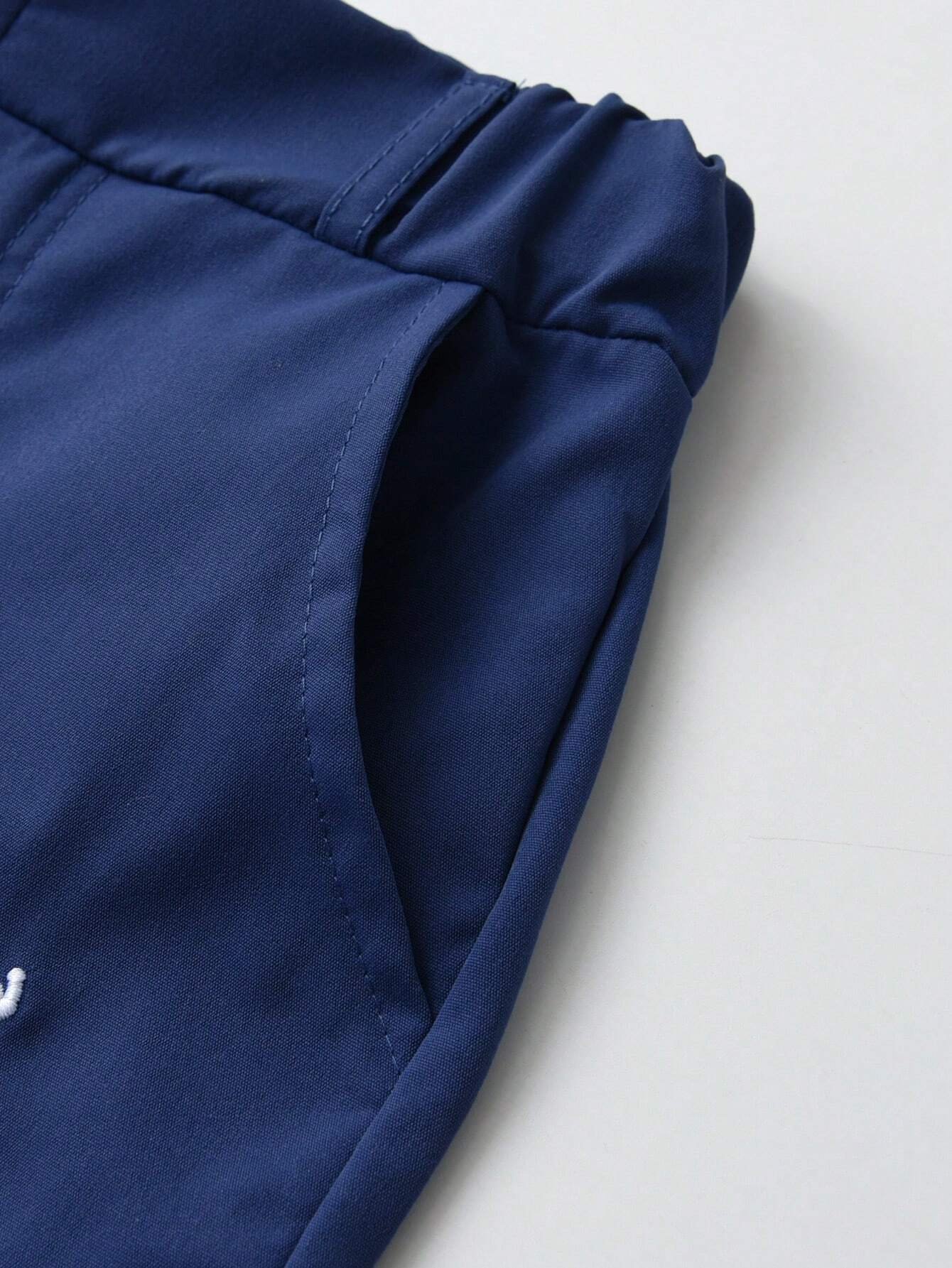 Conjunto camisa y pantal?n de color combinado con parche de bolsillo - Imagen 4