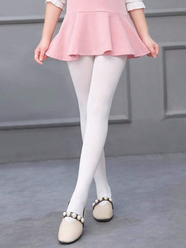 Mallas De Terciopelo Blanco Para Ni?os, De Ajuste Ce?ido