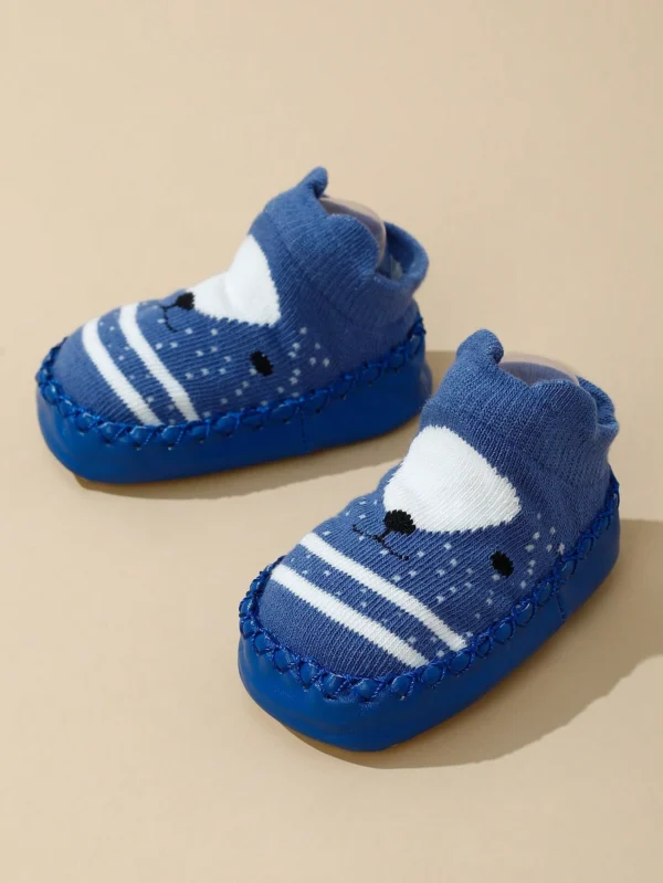 1 Par De Zapatos De Beb? Antideslizantes Lindos De Dibujos Animados azul - Imagen 2