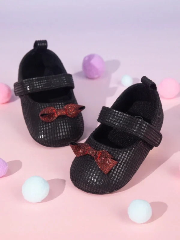 Zapatillas De Beb? Con Lazo Brillante Estilo Fiesta Lindo - Imagen 2