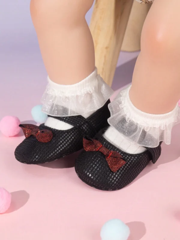 Zapatillas De Beb? Con Lazo Brillante Estilo Fiesta Lindo