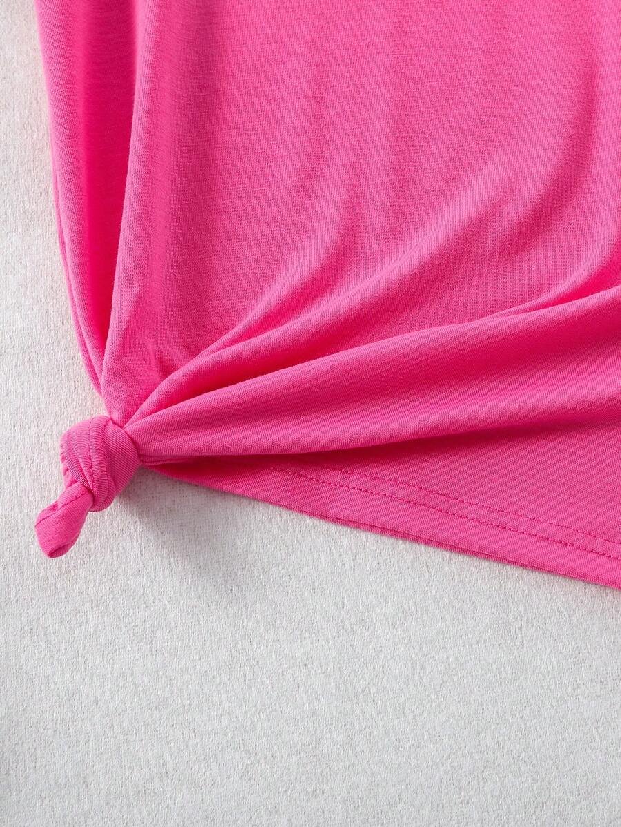 Camiseta Impresa Con Cara Sonriente Y Letra Para Chicas Adolescentes - Imagen 3