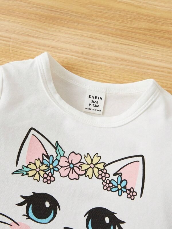 Conjunto De Blusa De Manga Larga Y Pantal?n Acampanado Ni?a - Imagen 3