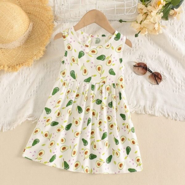 Vestido sin mangas con estampado floral para ni?a peque?a