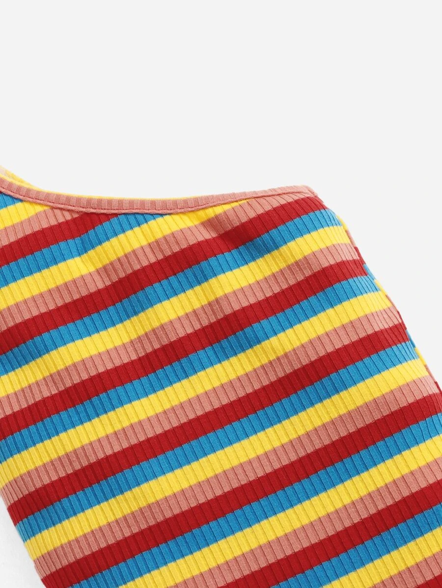 Beb? Body de rayas combinadas de un hombro - Imagen 3