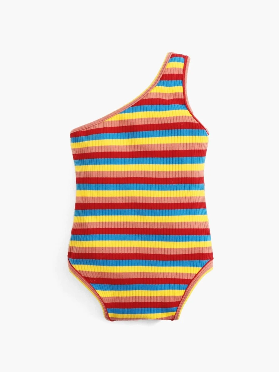 Beb? Body de rayas combinadas de un hombro - Imagen 2