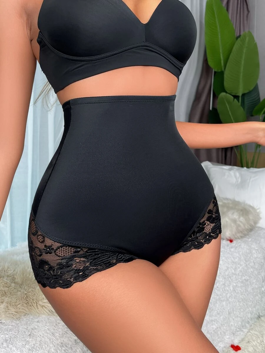 Shorts de fajas con encaje floral - Imagen 3