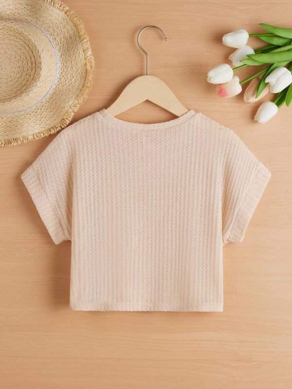 Camiseta De Manga Corta De Punto Con Cuello Redondo - Imagen 2