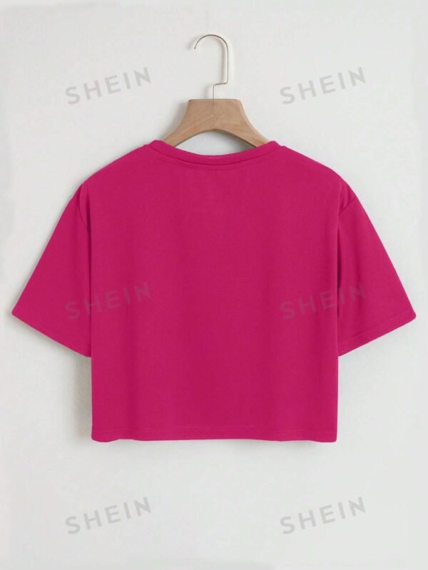 Camiseta crop con estampado de coraz?n - Imagen 2
