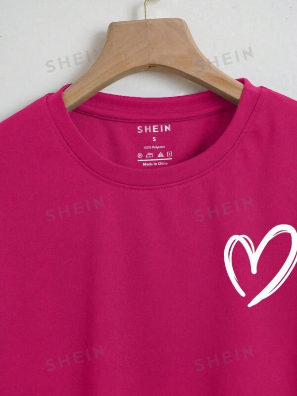 Camiseta crop con estampado de coraz?n - Imagen 3